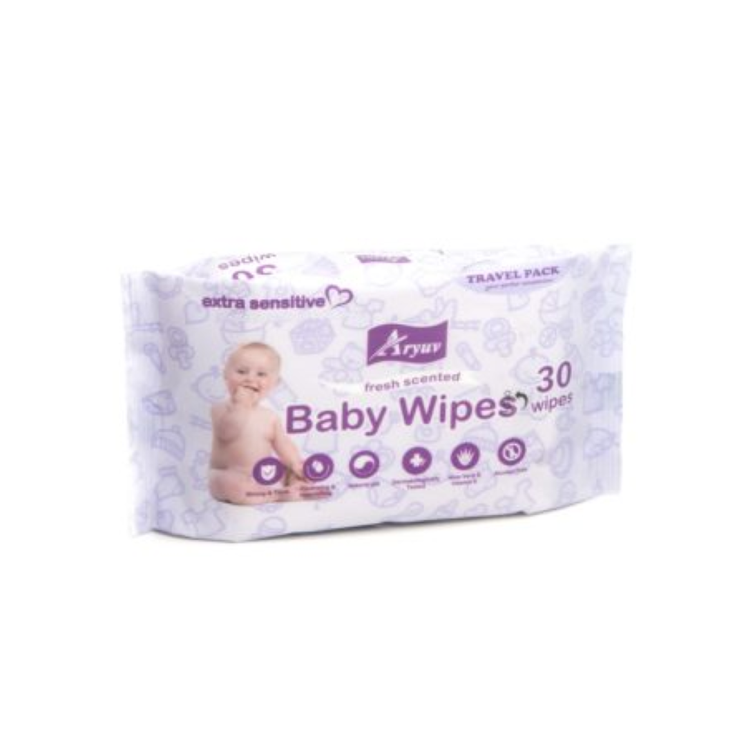 ARYUV BABY WIPES TRAVEL PACK 30'S